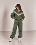 Αντιανεμικό σετ bomber jacket με παντελόνι με λάστιχο στο τελίωμα - Χακί